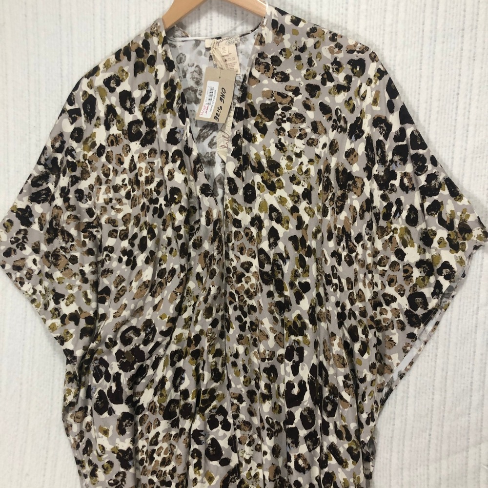 Mystree Kimono Open Front Leopard Print‎ Tassel One Size
